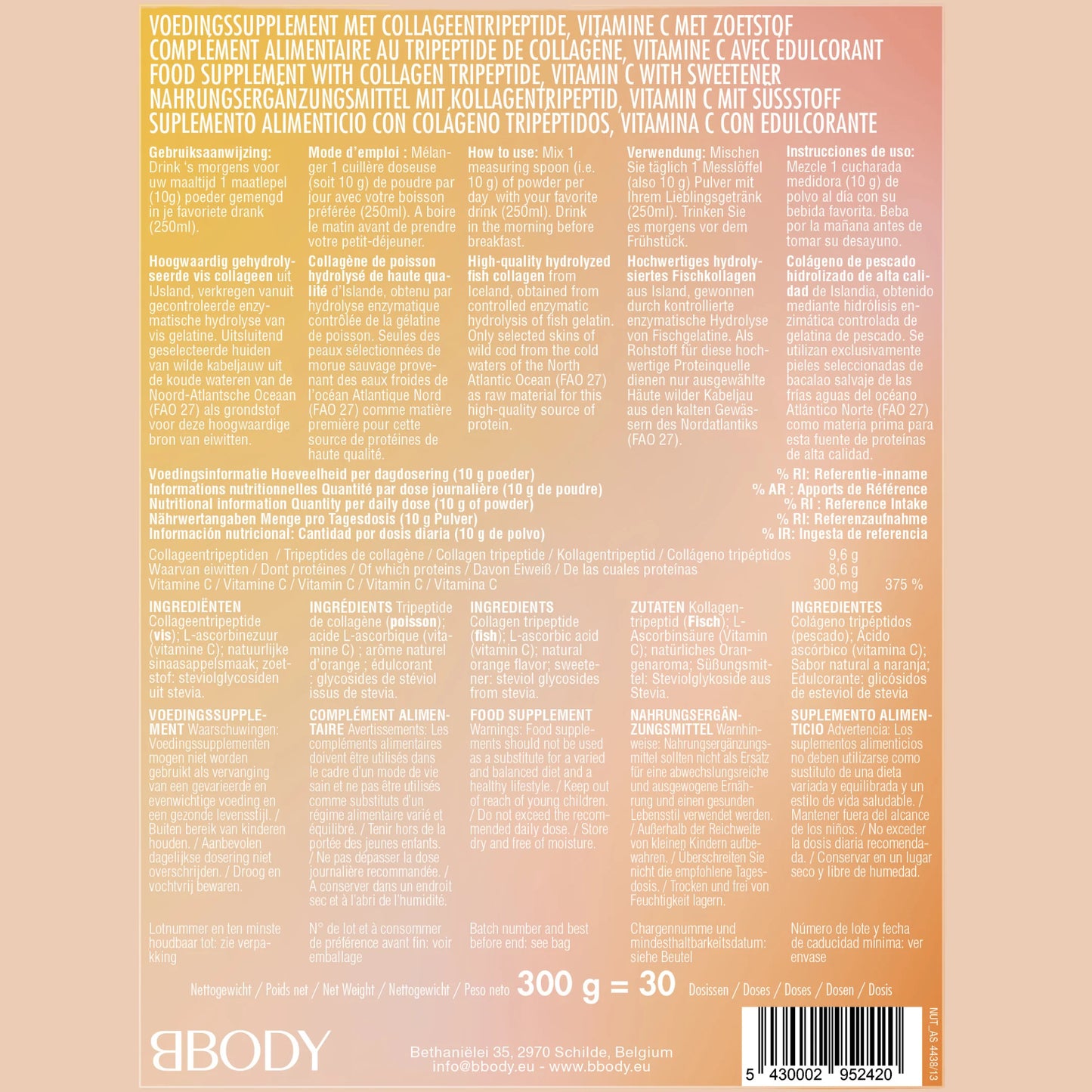 Tripeptide Collageen met Vitamine C